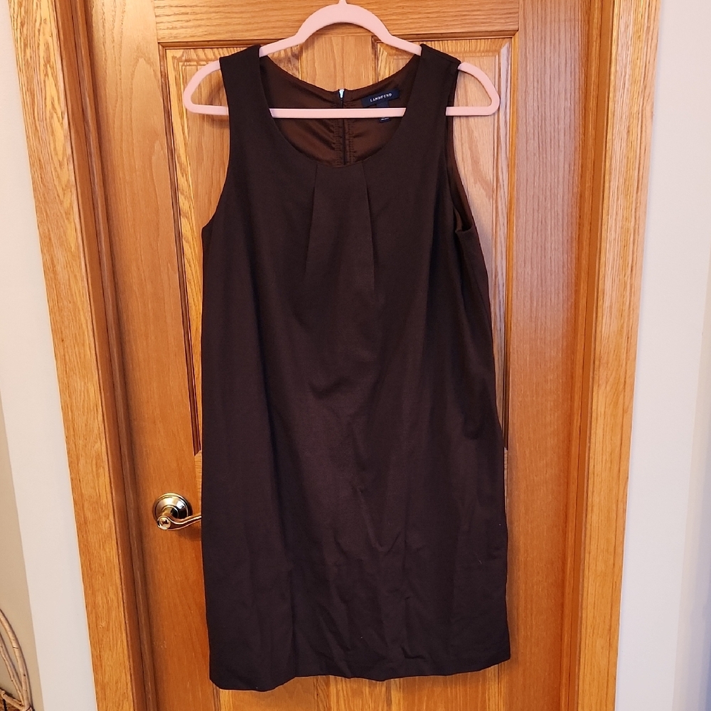 Brown Sleeveless Shift Dress